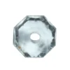 Oktagon-Perlen, transparent, 8,5mm, anthrazit, 50 Stück