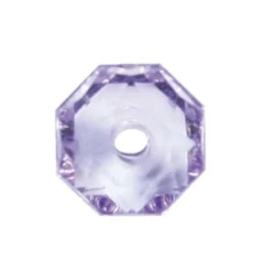 Oktagon-Perlen, transparent, 8,5mm, violett, 50 Stück
