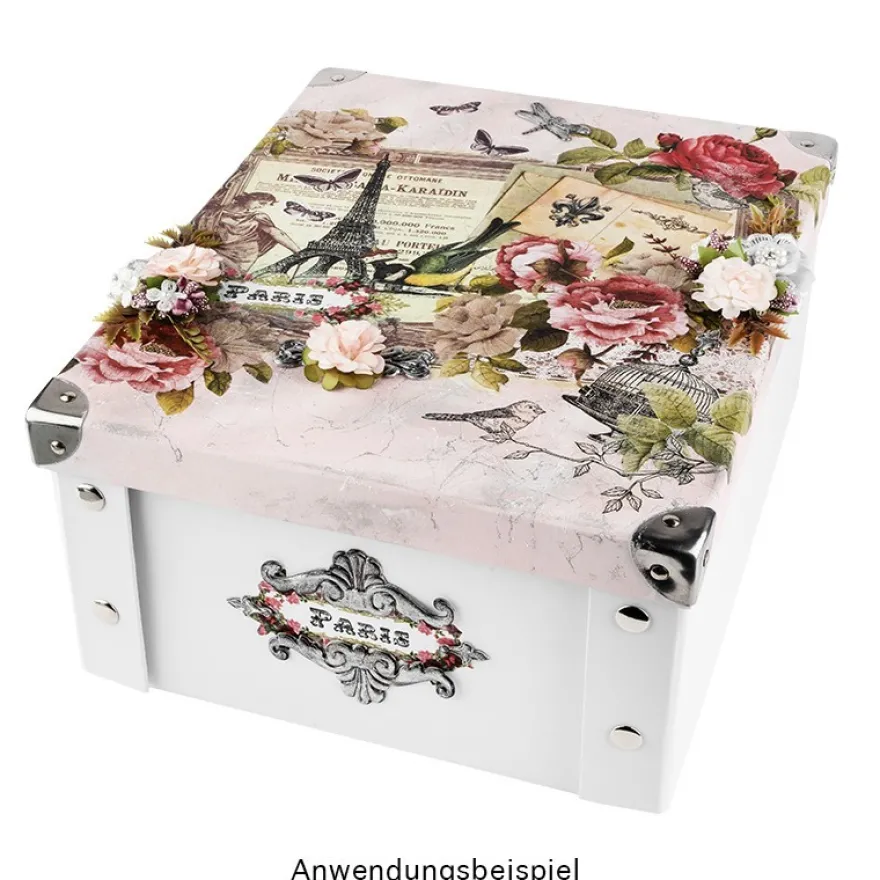 Ordnungsboxen, faltbar, mit Deckel, 31cm x 26cm x 14cm, weiß, 3 Stück