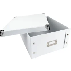 Ordnungsboxen, faltbar, mit Deckel, 31cm x 26cm x 14cm, weiß, 3 Stück