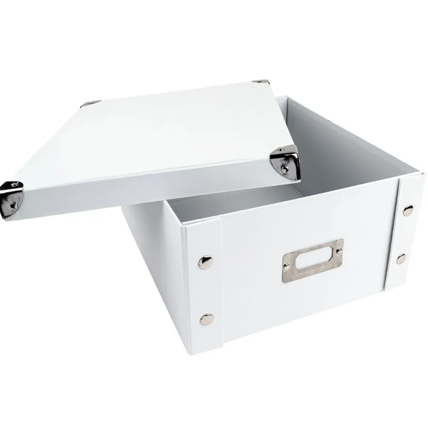 Ordnungsboxen, faltbar, mit Deckel, 31cm x 26cm x 14cm, weiß, 3 Stück