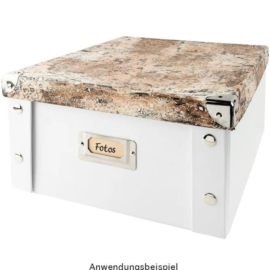 Ordnungsboxen, faltbar, mit Deckel, 31cm x 26cm x 14cm, weiß, 3 Stück