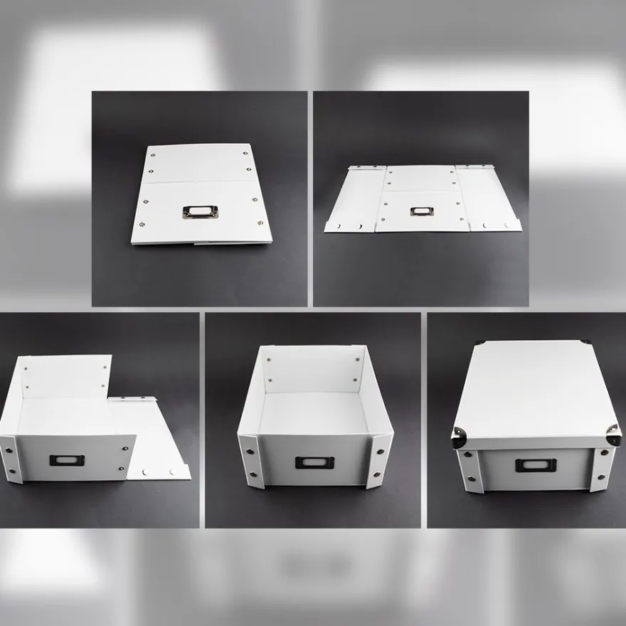 Ordnungsboxen, faltbar, mit Deckel, 31cm x 26cm x 14cm, weiß, 3 Stück