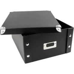 Ordnungsboxen, faltbar, mit Deckel, 31cm x 26cm x 14cm, schwarz, 3 Stück