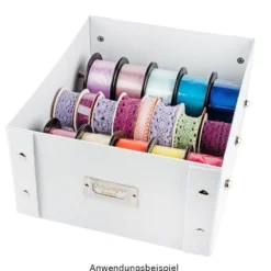 Ordnungsbox, faltbar, mit Deckel, 31cm x 26cm x 14cm, weiß