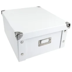 Ordnungsbox, faltbar, mit Deckel, 31cm x 26cm x 14cm, weiß