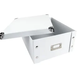 Ordnungsbox, faltbar, mit Deckel, 31cm x 26cm x 14cm, weiß
