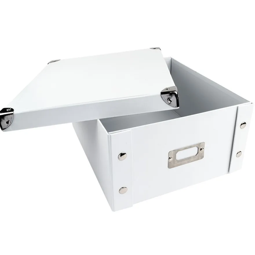 Ordnungsbox, faltbar, mit Deckel, 31cm x 26cm x 14cm, weiß