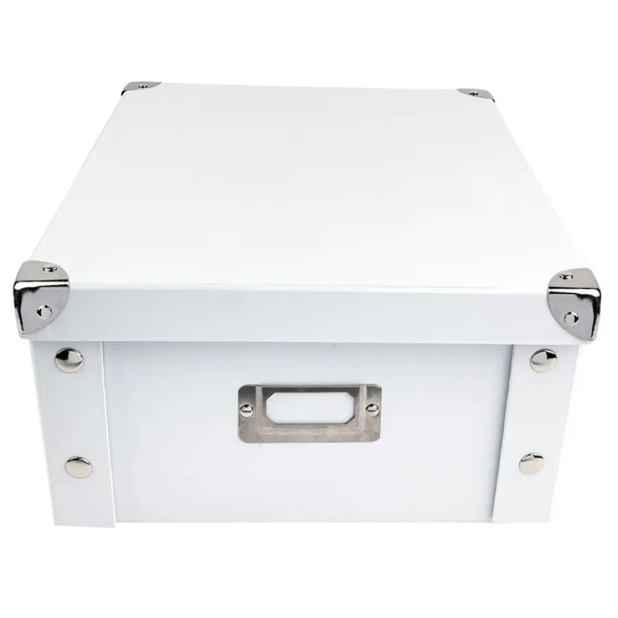 Ordnungsbox, faltbar, mit Deckel, 31cm x 26cm x 14cm, weiß