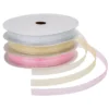 Organzabänder, je 10m lang, 6mm breit, 3 Farben: weiß, creme, rosa, 3 Stück