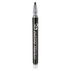 Outline-Marker, 12 Farben mit schimmerndem Glanz in Silber, Stiftspitze 3,5mm, 12 Stück