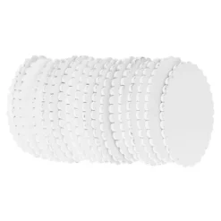 Ovale, Holz, 10,8cm x 6,5cm x 0,5cm, weiß, 18 Stück