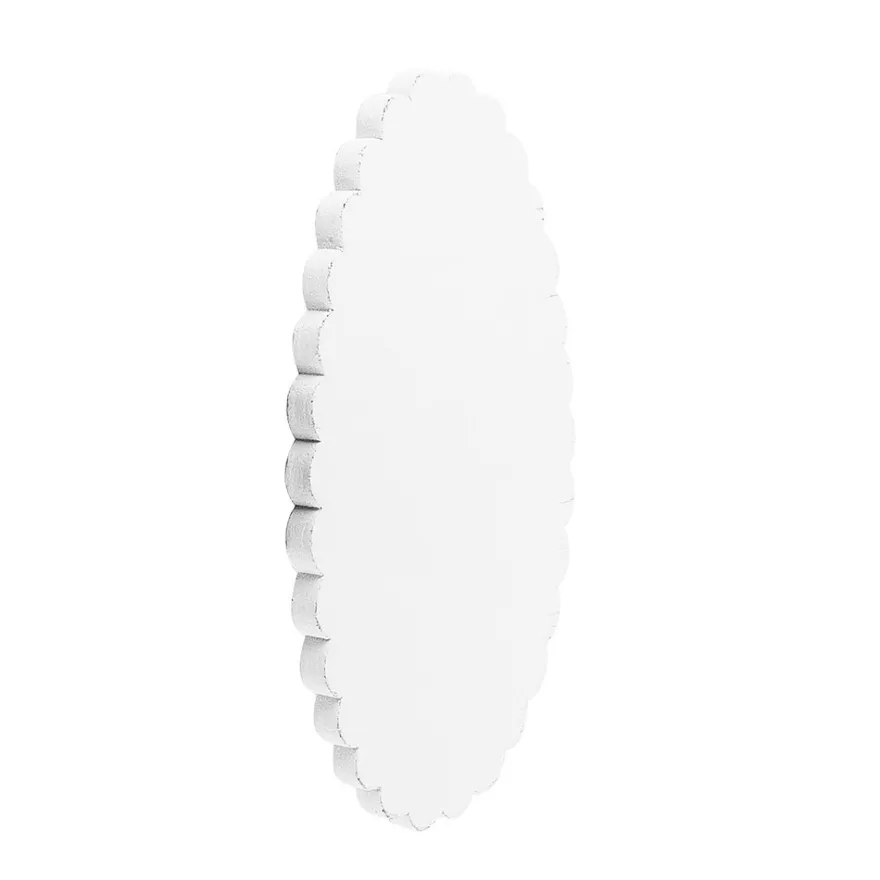 Ovale, Holz, 10,8cm x 6,5cm x 0,5cm, weiß, 18 Stück