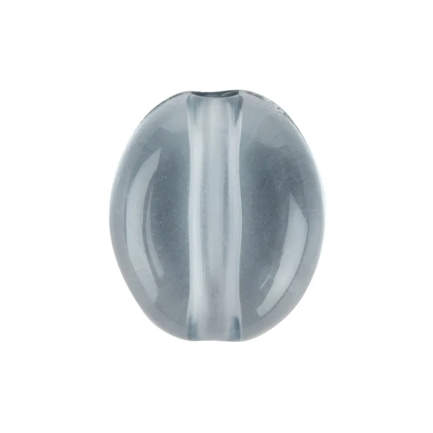 Oval-Perlen, transparent, 8mm, anthrazit, 100 Stück