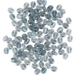 Oval-Perlen, transparent, 8mm, anthrazit, 100 Stück
