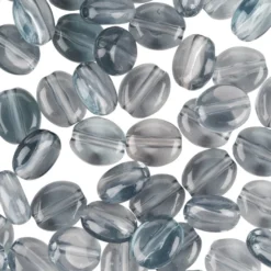 Oval-Perlen, transparent, 8mm, anthrazit, 100 Stück