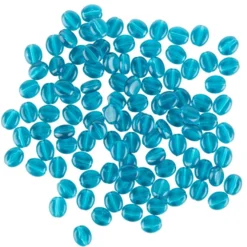Oval-Perlen, transparent, 8mm, petrol, 100 Stück