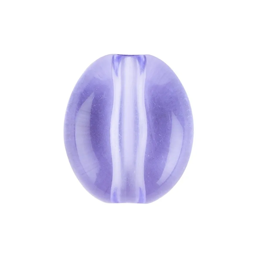 Oval-Perlen, transparent, 8mm, violett, 100 Stück