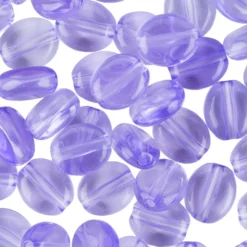 Oval-Perlen, transparent, 8mm, violett, 100 Stück
