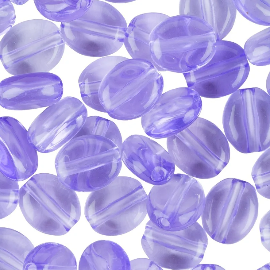 Oval-Perlen, transparent, 8mm, violett, 100 Stück