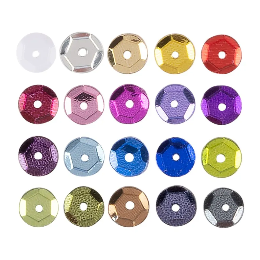 Pailletten-Set, metallic, 20 Beutel à 15g, Ø 5mm