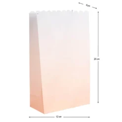 Papiertaschen, Farbverlauf, 20cm x 12cm x 6cm, mit Wellenrand, 3 Farbvarianten, 6 Stück