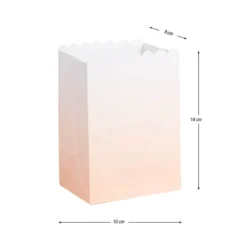 Papiertaschen, Farbverlauf, 14cm x 10cm x 8cm, mit Wellenrand, 3 Farbvarianten, 6 Stück