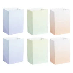 Papiertaschen, Farbverlauf, 14cm x 10cm x 8cm, mit Wellenrand, 3 Farbvarianten, 6 Stück