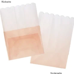 Papiertaschen, Farbverlauf, 14cm x 10cm x 8cm, mit Wellenrand, 3 Farbvarianten, 6 Stück