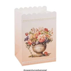 Papiertaschen, Farbverlauf, 14cm x 10cm x 8cm, mit Wellenrand, 3 Farbvarianten, 6 Stück