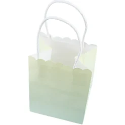 Papiertaschen, Farbverlauf, mit Henkel, 14cm x 10cm x 8cm, mit Wellenrand, 3 Farbvarianten, 6 Stück