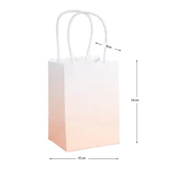Papiertaschen, Farbverlauf, mit Henkel, 14cm x 10cm x 8cm, mit Wellenrand, 3 Farbvarianten, 6 Stück