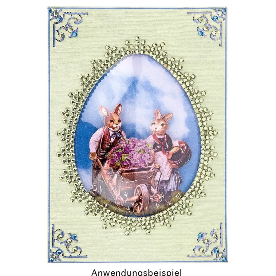 Passepartout-Grußkarten Ei, B6, Pastelltöne, inkl. Umschläge, 10 Stück