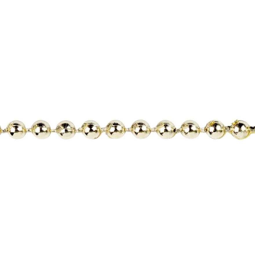 Perlen-Band, 5m lang, Perlen: Ø 3mm, hellgold