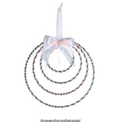 Perlen-Band, 10m lang, Perlen: Ø 3mm, transparent, rosa
