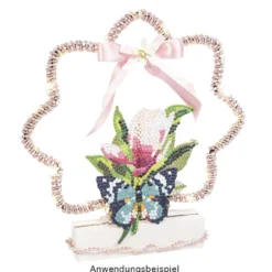 Perlen-Band, 10m lang, Perlen: Ø 3mm, transparent, rosa
