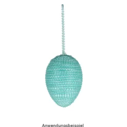 Perlen-Band, 10m lang, Perlen: Ø 3mm, transparent, hellblau