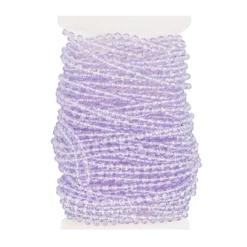 Perlen-Band, 10m lang, Perlen: Ø 3mm, transparent, flieder