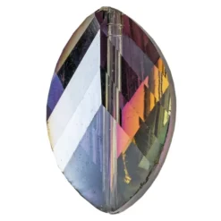 Perlen, Blatt, 1,3cm x 2,1cm, facettiert, rosé-grün changierend, 8 Stück