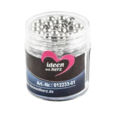 Perlen, Edelstahl, 4mm, silber, 60 Stück