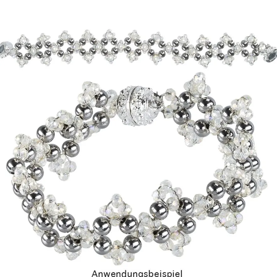 Perlen, Edelstahl, 5mm, silber, 50 Stück