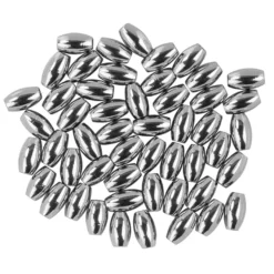 Perlen, Edelstahl, Oval, 3mm x 5mm, silber, 50 Stück