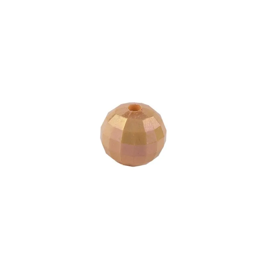 Perlen, facettiert, Ø 4mm, apricot-irisierend, 200 Stück