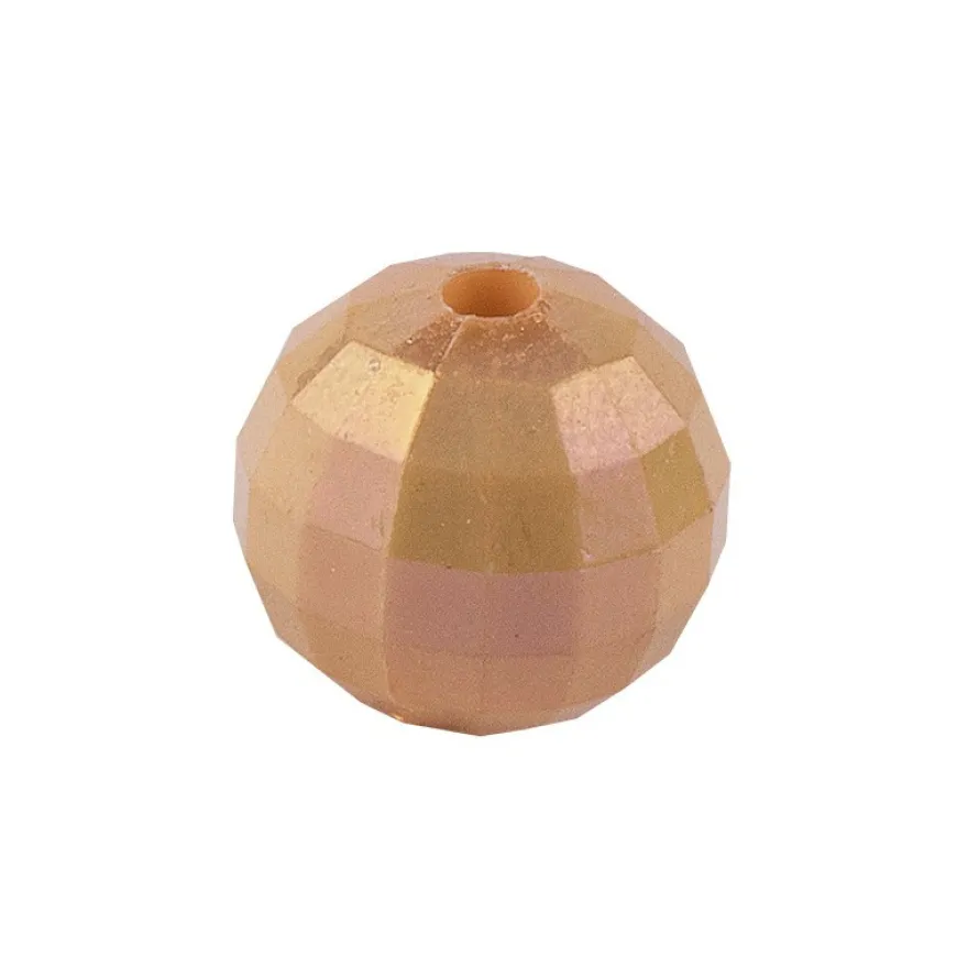 Perlen, facettiert, Ø 8mm, apricot-irisierend, 100 Stück