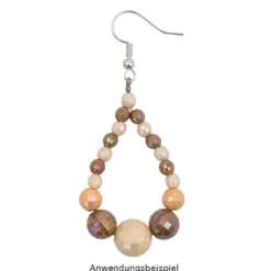 Perlen, facettiert, Ø 8mm, apricot-irisierend, 100 Stück