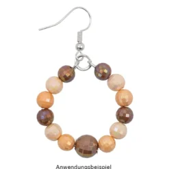 Perlen, facettiert, Ø 10mm, apricot-irisierend, 50 Stück