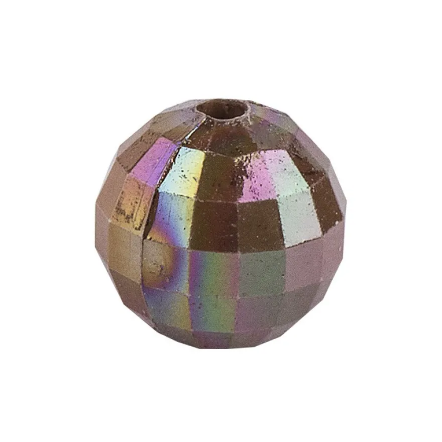 Perlen, facettiert, Ø 10 mm, taupe-irisierend, 50 Stück