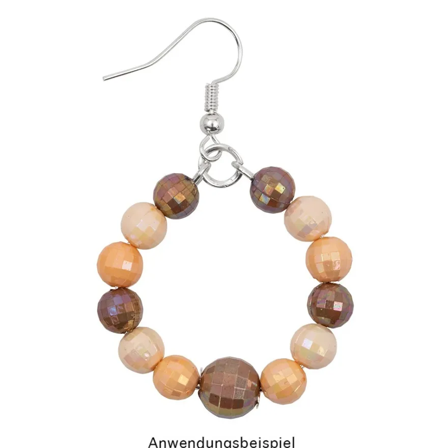 Perlen, facettiert, Ø 10 mm, taupe-irisierend, 50 Stück