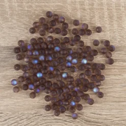 Perlen, gefrostet, changierend, Ø 6mm, gefrostet, rosé, changierend, 140 Stück