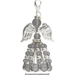 Perlen, gefrostet, Ø 4mm, 200 Stück, grau
